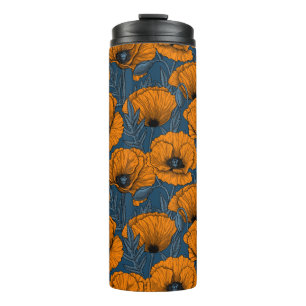 Termo Tumblador térmico de naranja de amapolas