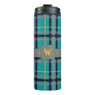 Termo Tumblador térmico de plástico azul y Naranja