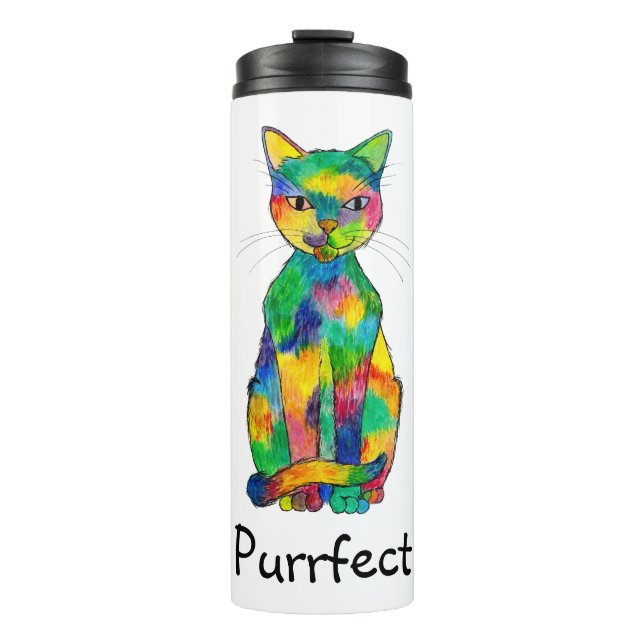 Termo Tumblador térmico de Rainbow Cat Purfect (Anverso)