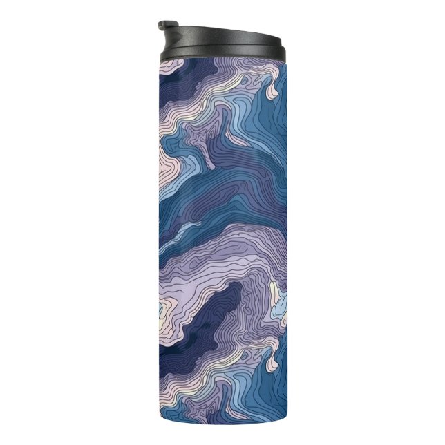 Termo Tumblador térmico de topografía azul y púrpura (Rotado hacia la derecha)