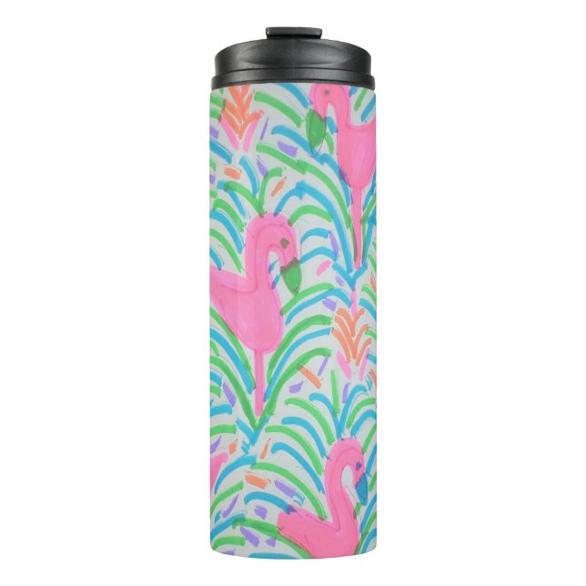 Termo Tumblador térmico del Fiesta de la jungla Flamingo (Anverso)