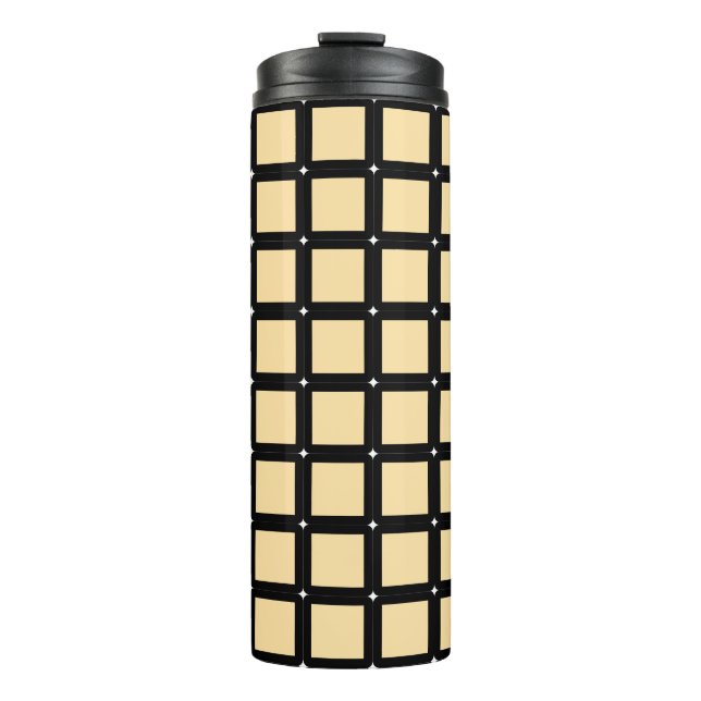 Termo Tumblador térmico del patrón de cuadrícula (Anverso)