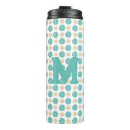 Termo Tumblador térmico floral azul