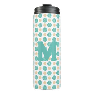 Termo Tumblador térmico floral azul