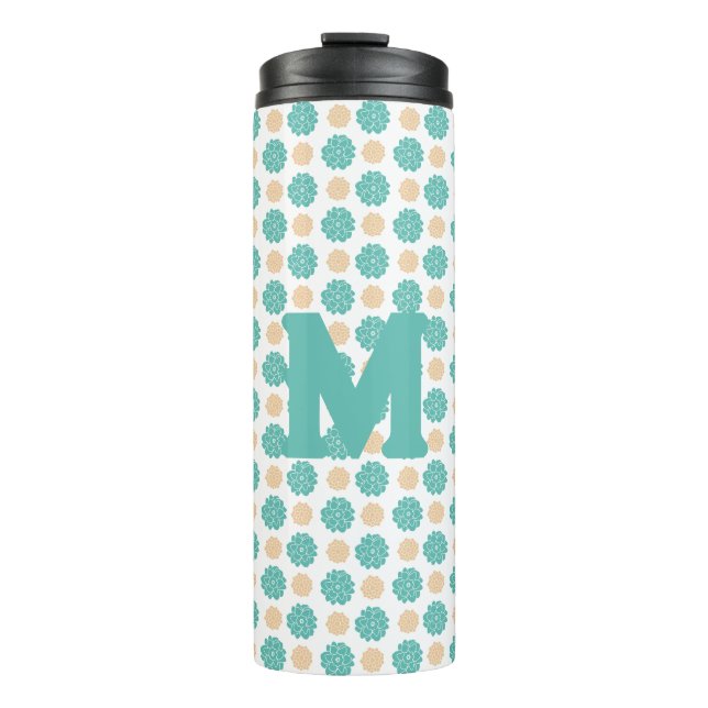 Termo Tumblador térmico floral azul (Anverso)