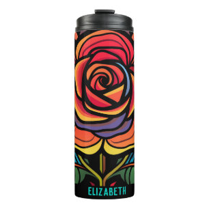Termo Tumblador térmico floral de flores cortas
