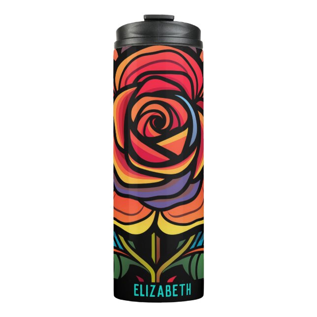 Termo Tumblador térmico floral de flores cortas (Anverso)