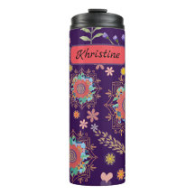 Tumblador térmico floral personalizado calssico