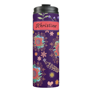 Termo Tumblador térmico floral personalizado calssico