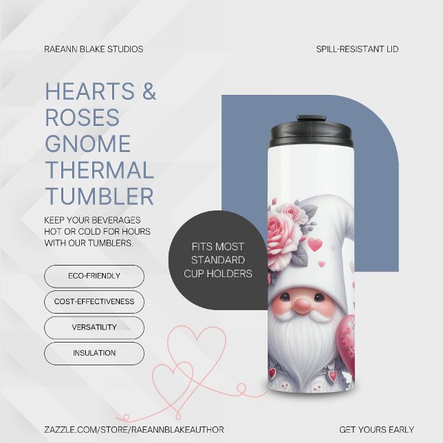 Termo Tumblador térmico Gnome el día de San Valentín (Subido por el creador)
