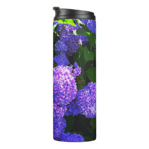 Termo Tumblador térmico Hydrangea realista púrpura clási