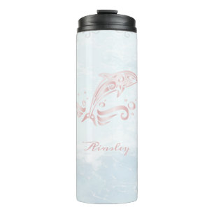 Termo Tumblador térmico personalizado de delfín rosado