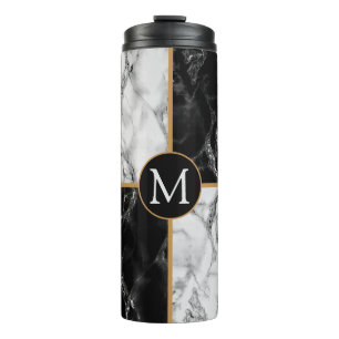 Termo Tumblador térmico personalizado de mármol blanco n