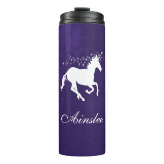 Termo Tumblador térmico personalizado de unicornio morad