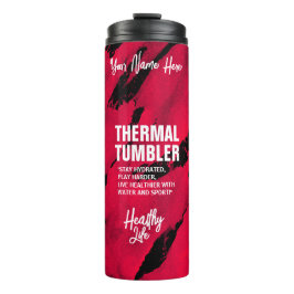 Termo Tumblador térmico rosa negro de pincel