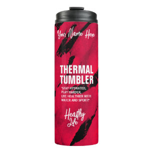 Termo Tumblador térmico rosa negro de pincel