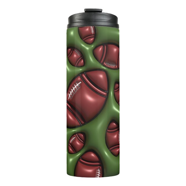 Termo Tumbler 3D Inflado De La Esfera Del Fútbol De Burb (Anverso)