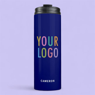 Termo Tumbler aislado azul de 12 oz con logotipo comerci