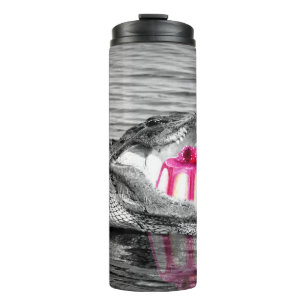 Termo Tumbler Alligador blanco y negro y Cheesecake