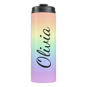 Termo Tumbler Arcoíris Personalizado Con Nombre