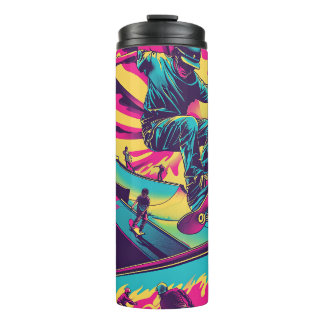 Termo Tumbler de Acción de Parque de Patinaje Neon