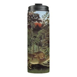 Termo Tumbler de arte de León con hambre en Rousseau