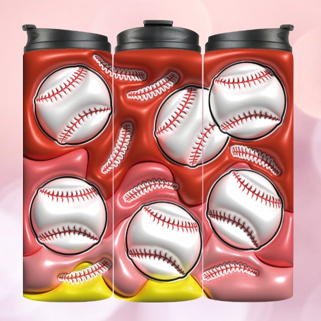Termo Tumbler de béisbol de efecto inflado 3D (Subido por el creador)