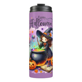 Termo Tumbler de bruja de Halloween