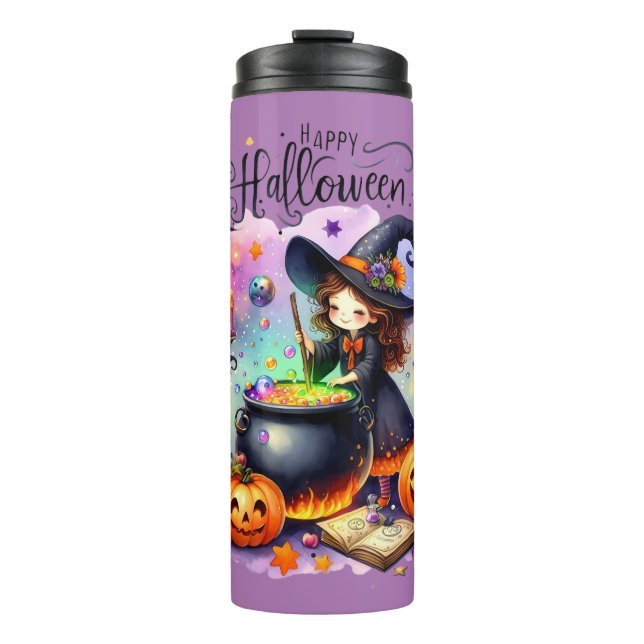 Termo Tumbler de bruja de Halloween (Anverso)