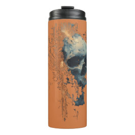 Termo Tumbler de cráneo de circuito digital Tech Noir