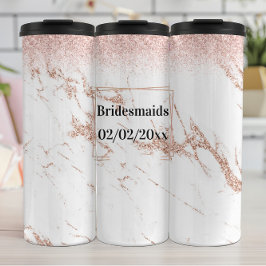 Termo Tumbler de damas de honor: Elegancia de oro Rosa