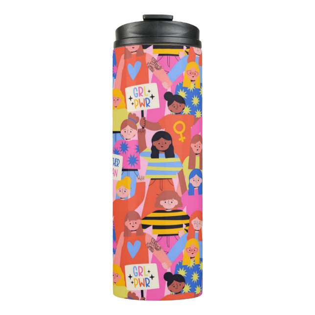 Termo Tumbler de diversidad femenina empoderada (Anverso)