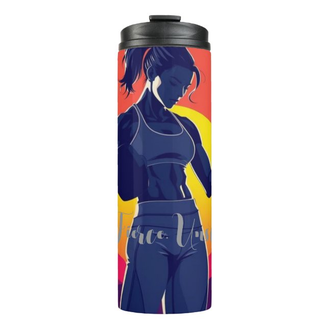 Termo Tumbler de fitness para mujeres fuertes - Workou m (Anverso)