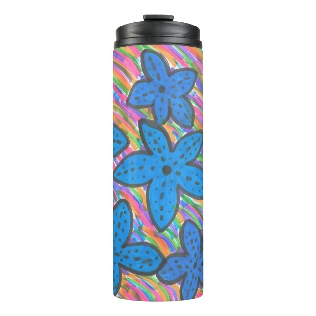 Termo Tumbler de impresión de arcoiris de estrella azul (Anverso)