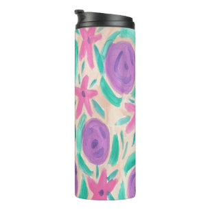 Termo Tumbler de impresión de color de agua de Boho en 