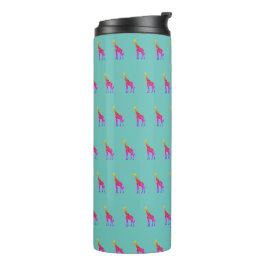 Termo Tumbler de jirafa arcoiris - fondo de Aqua