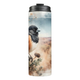 Termo Tumbler de la naturaleza de la acuarela del pájaro