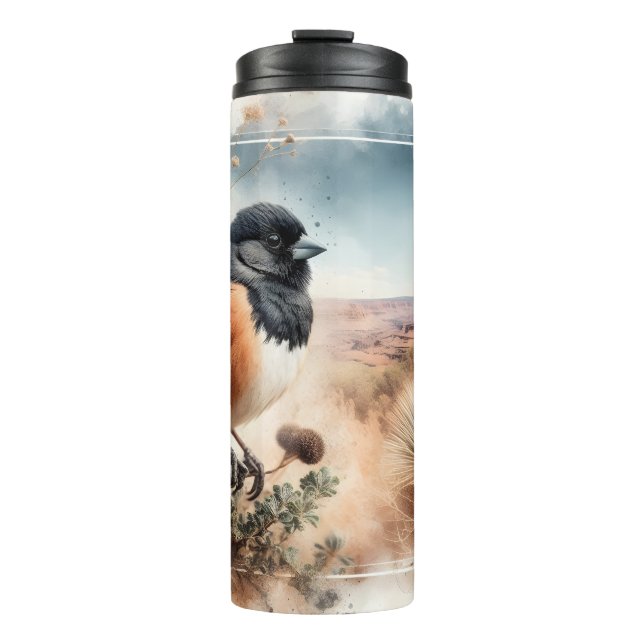 Termo Tumbler de la naturaleza de la acuarela del pájaro (Anverso)