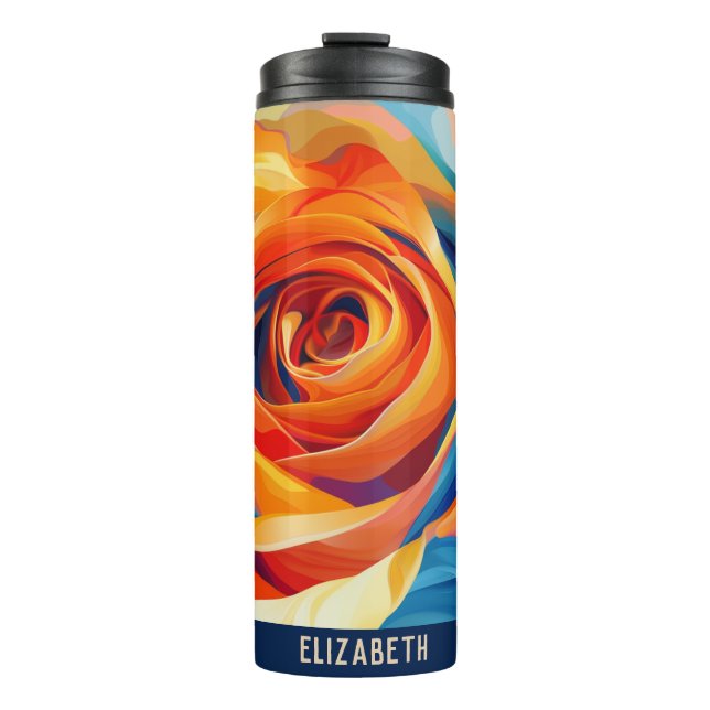 Termo Tumbler de monograma de flor suave (Anverso)