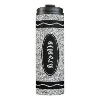 Termo Tumbler de nombre personalizado Crayon Purpurina p