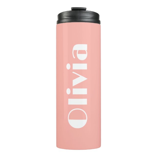 Termo Tumbler de nombre personalizado de texto retro min (Anverso)