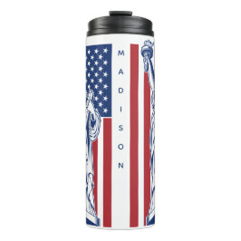 Termo Tumbler de nombre personalizado de USA Liberty