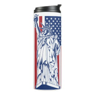 Termo Tumbler de nombre personalizado de USA Liberty