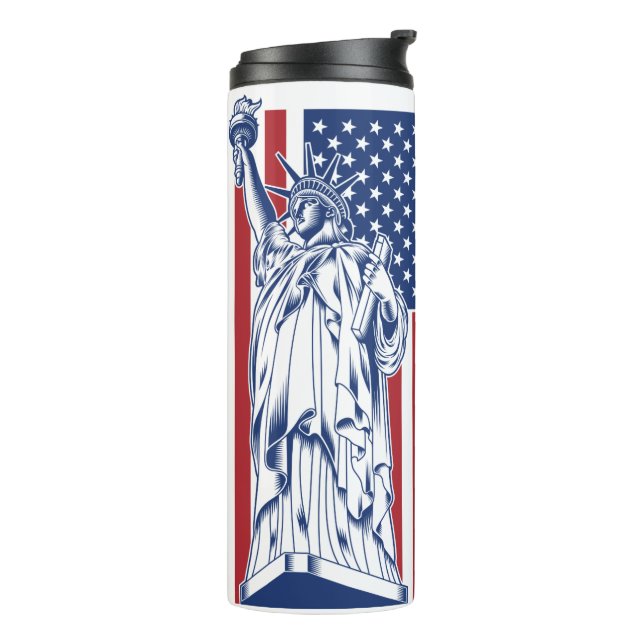 Termo Tumbler de nombre personalizado de USA Liberty (Rotado hacia la izquierda)