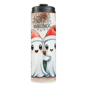 Termo Tumbler de pareja fantasma de Navidades educados: