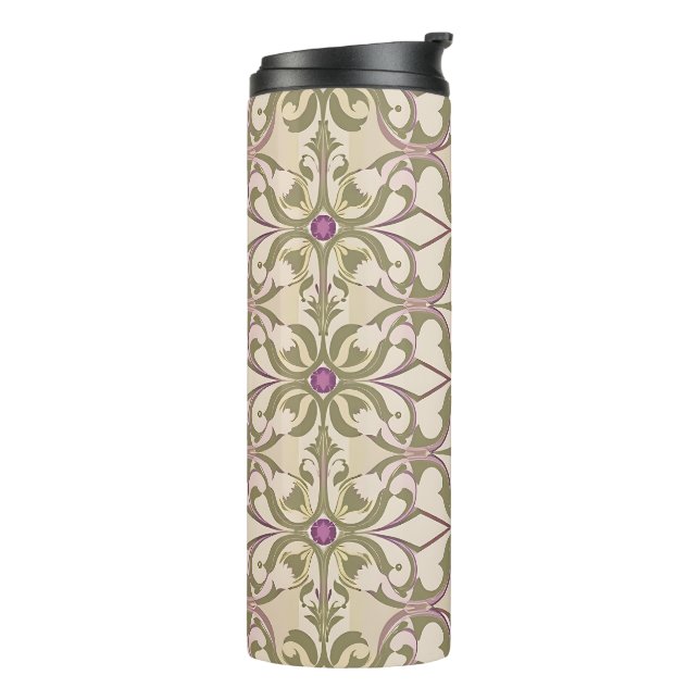 Termo Tumbler de patrón de joyas de Brocade de época (Rotado hacia la izquierda)