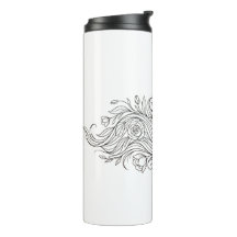 Tumbler de perfil de mujer floral minimalista