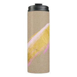 Termo Tumbler de pincel rosa Kraft Gold personalizado