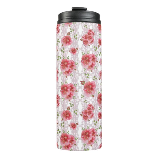 Termo Tumbler de Rosa Shabby Chic (Anverso)