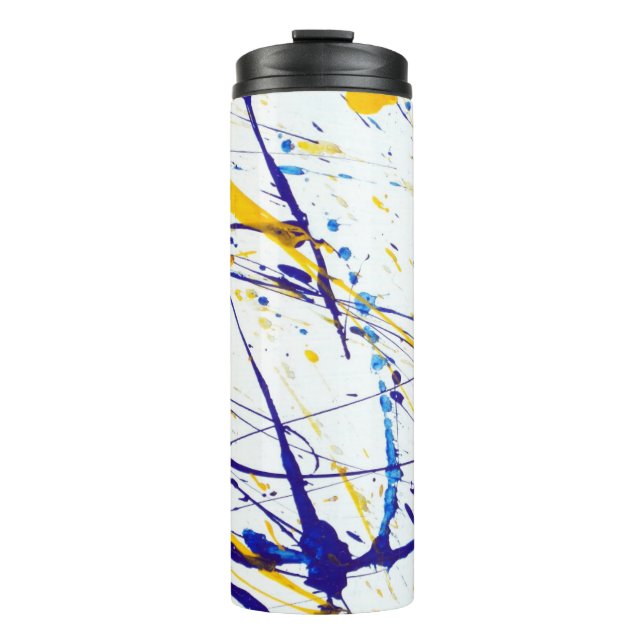 Termo Tumbler de sangrado de pintura abstracta (Anverso)